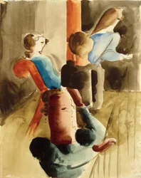 Vierergruppe mit Sitzender